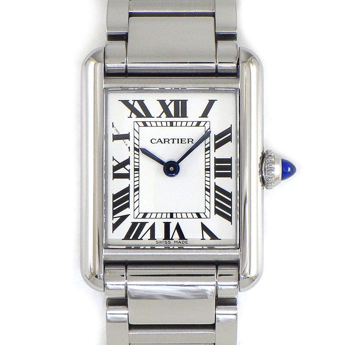 Cartier Watch Tank Must SM Rectangular Silver Dial Roman Index SS Quartz Analog