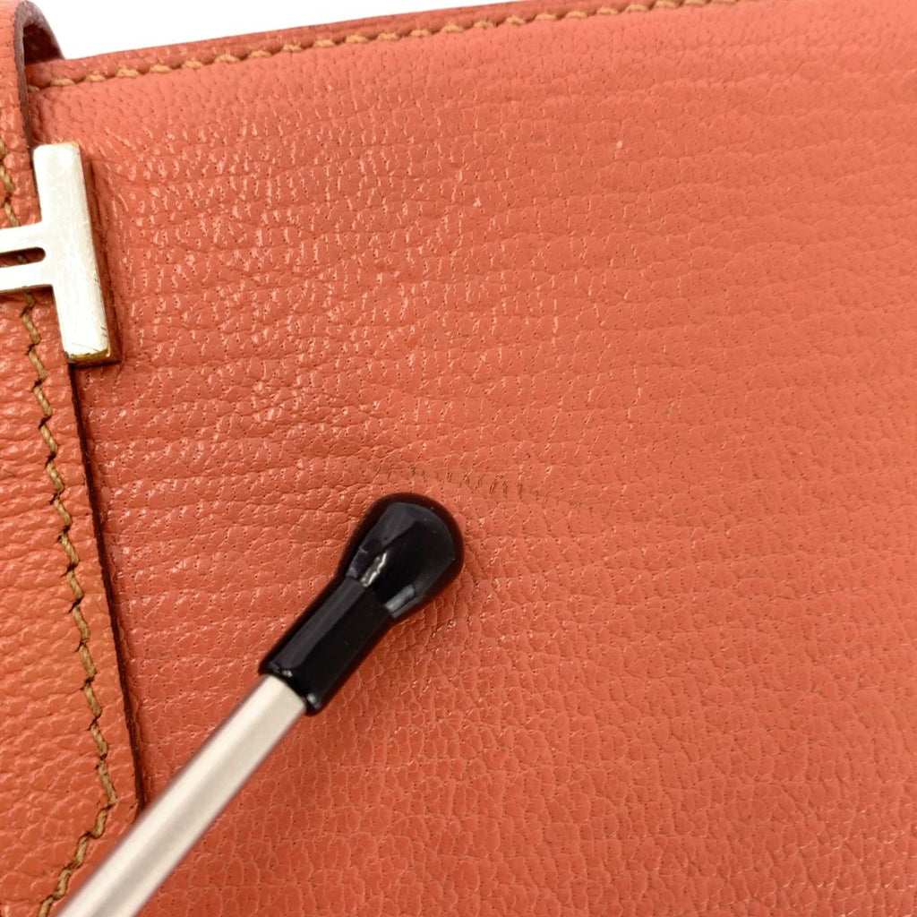 Hermes Bearn Souffle Leather Wallet Pink — view 8