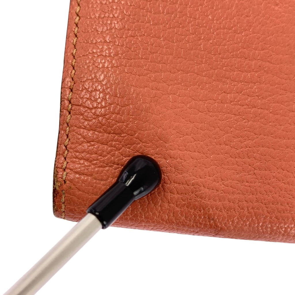 Hermes Bearn Souffle Leather Wallet Pink — view 9