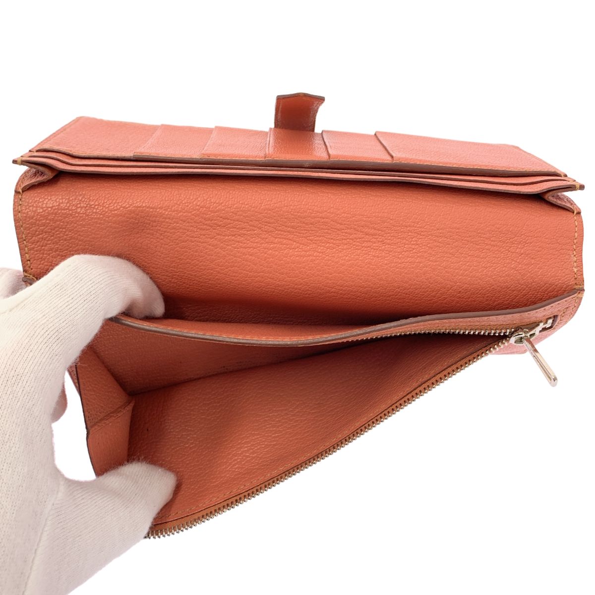 Hermes Bearn Souffle Leather Wallet Pink — view 3