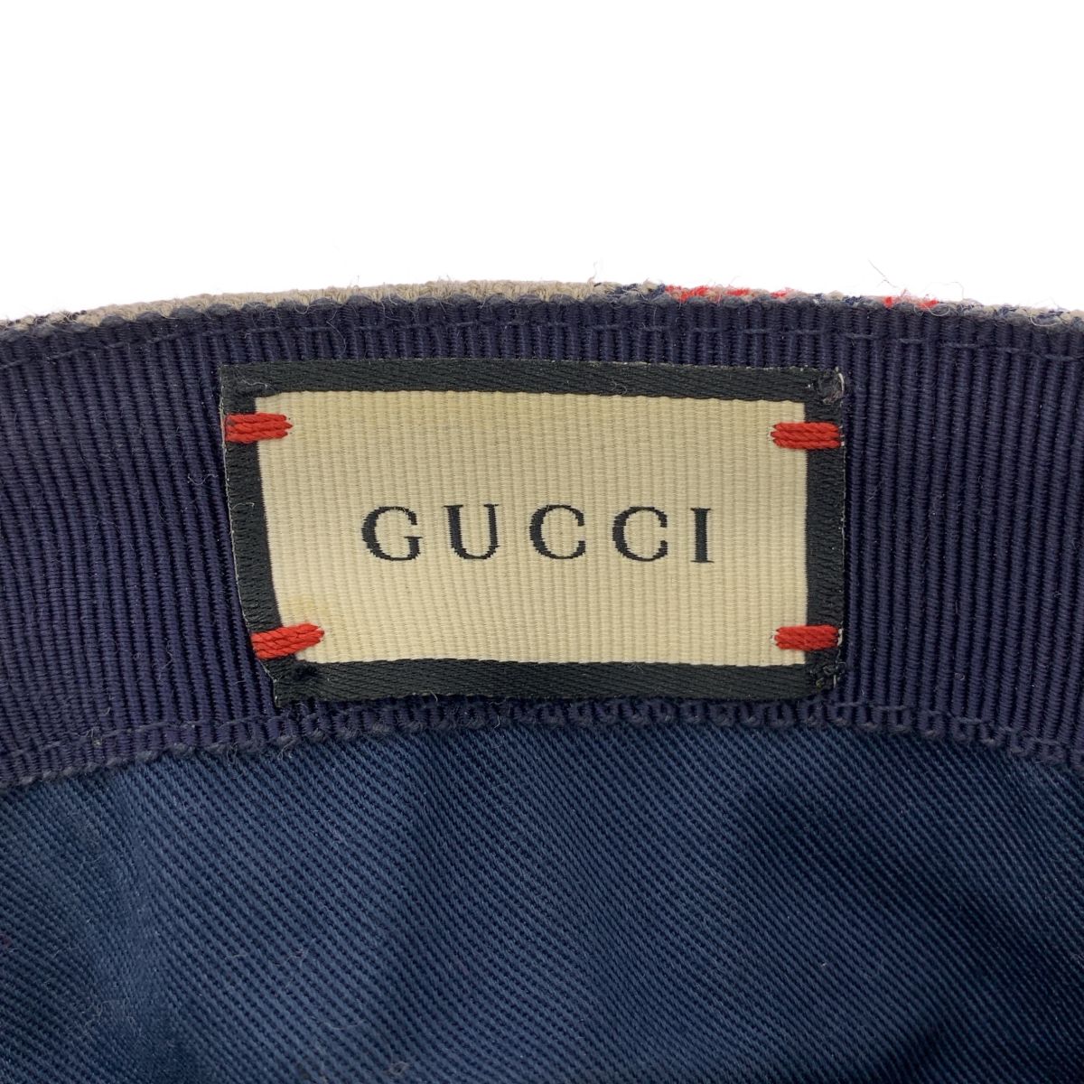 Gucci Check Embroidery Cap XL Navy — view 6