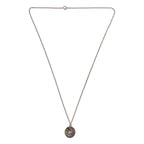 Hermes Bijouterie Fantaisie White Butterfly Coin Necklace Silver