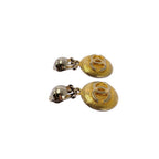 Chanel Vintage CC Logo Swing Earrings Gold — view 2