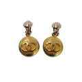 Chanel Vintage CC Logo Swing Earrings Gold