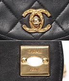 Chanel Chain Shoulder Bag Mini Quilted Gold Lambskin — view 6
