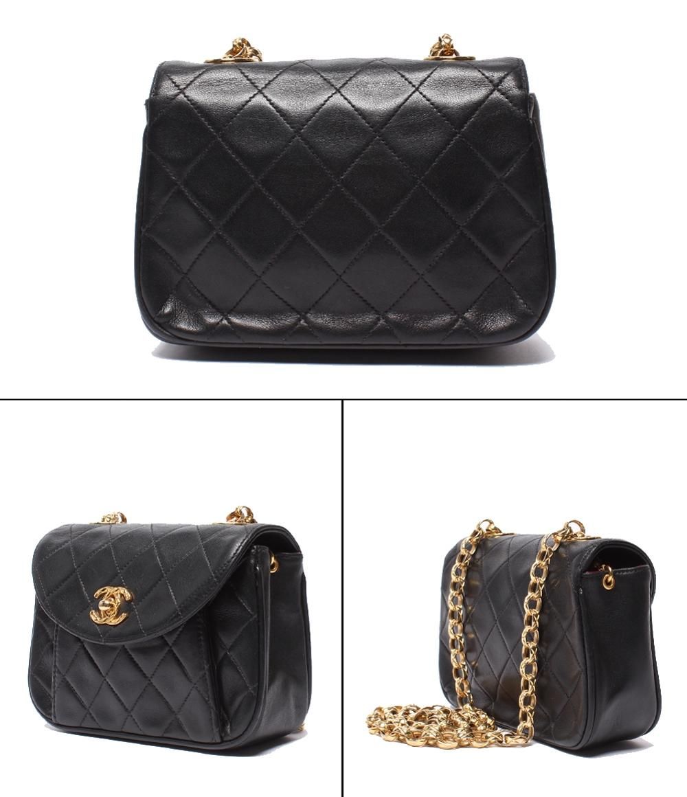 Chanel Chain Shoulder Bag Mini Quilted Gold Lambskin — view 2