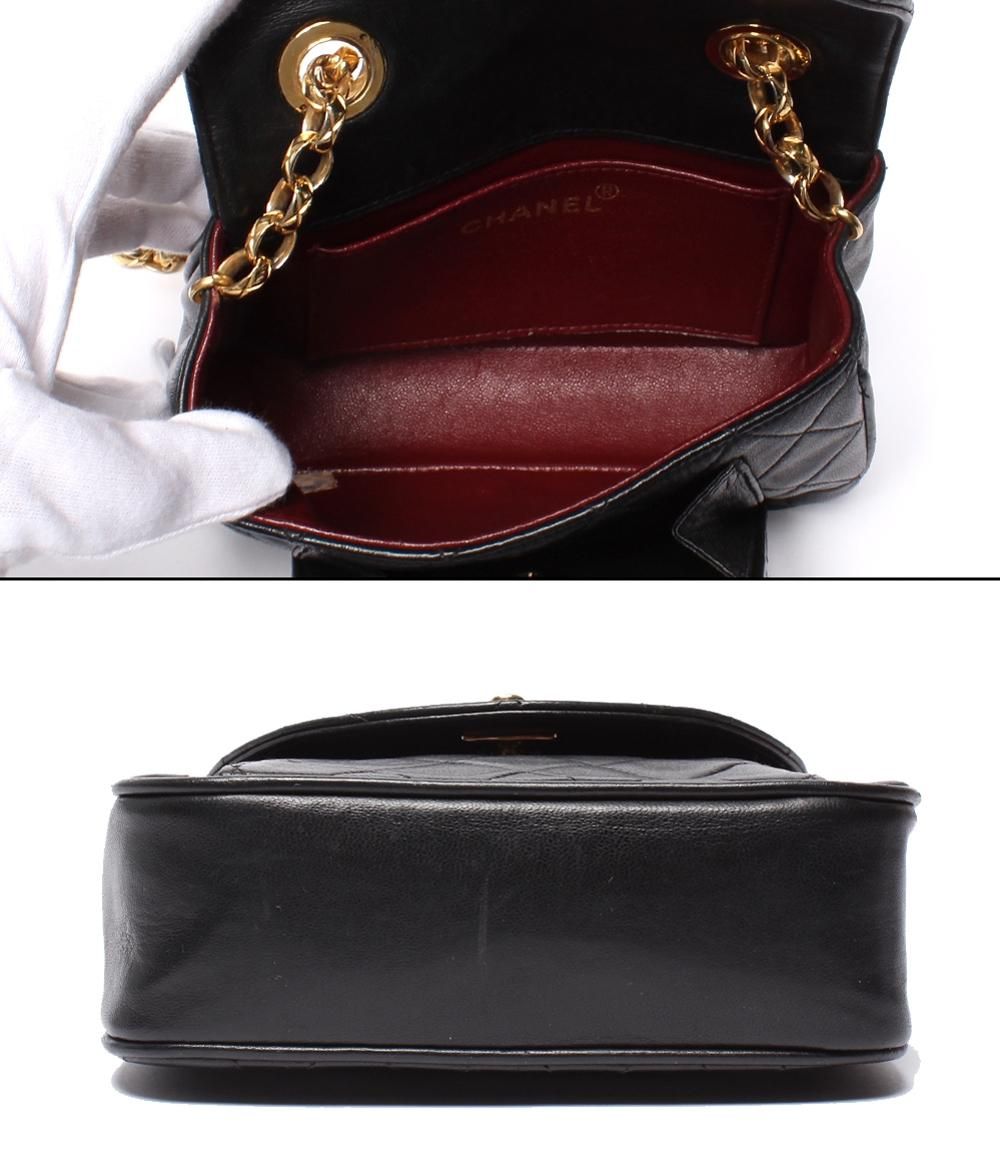 Chanel Chain Shoulder Bag Mini Quilted Gold Lambskin — view 3
