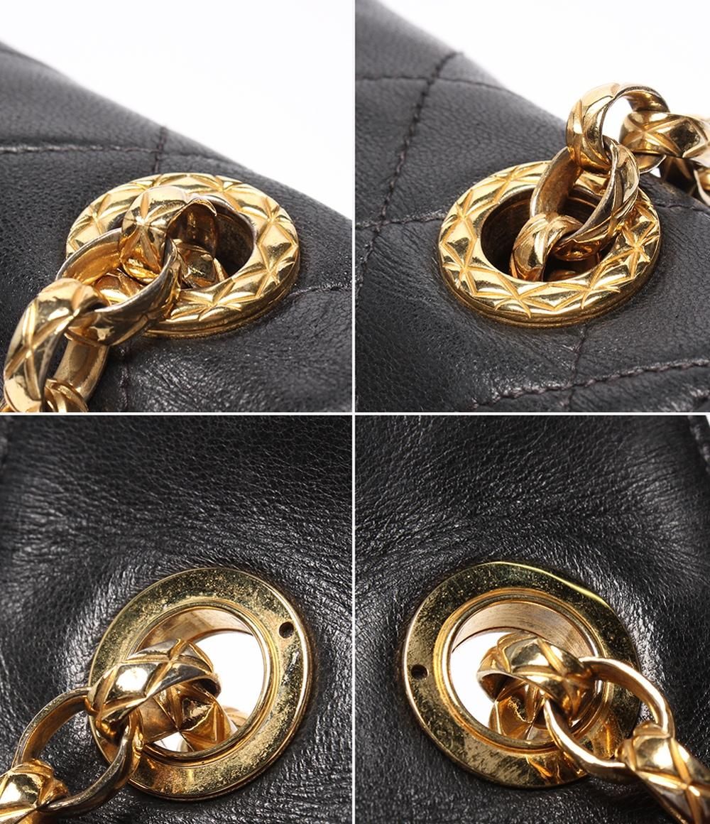 Chanel Chain Shoulder Bag Mini Quilted Gold Lambskin — view 7