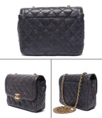 Chanel Chain Shoulder Bag Single Flap Mini Quilted Caviar Leather — view 2