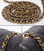 Chanel Chain Shoulder Bag Single Flap Mini Quilted Caviar Leather — view 7