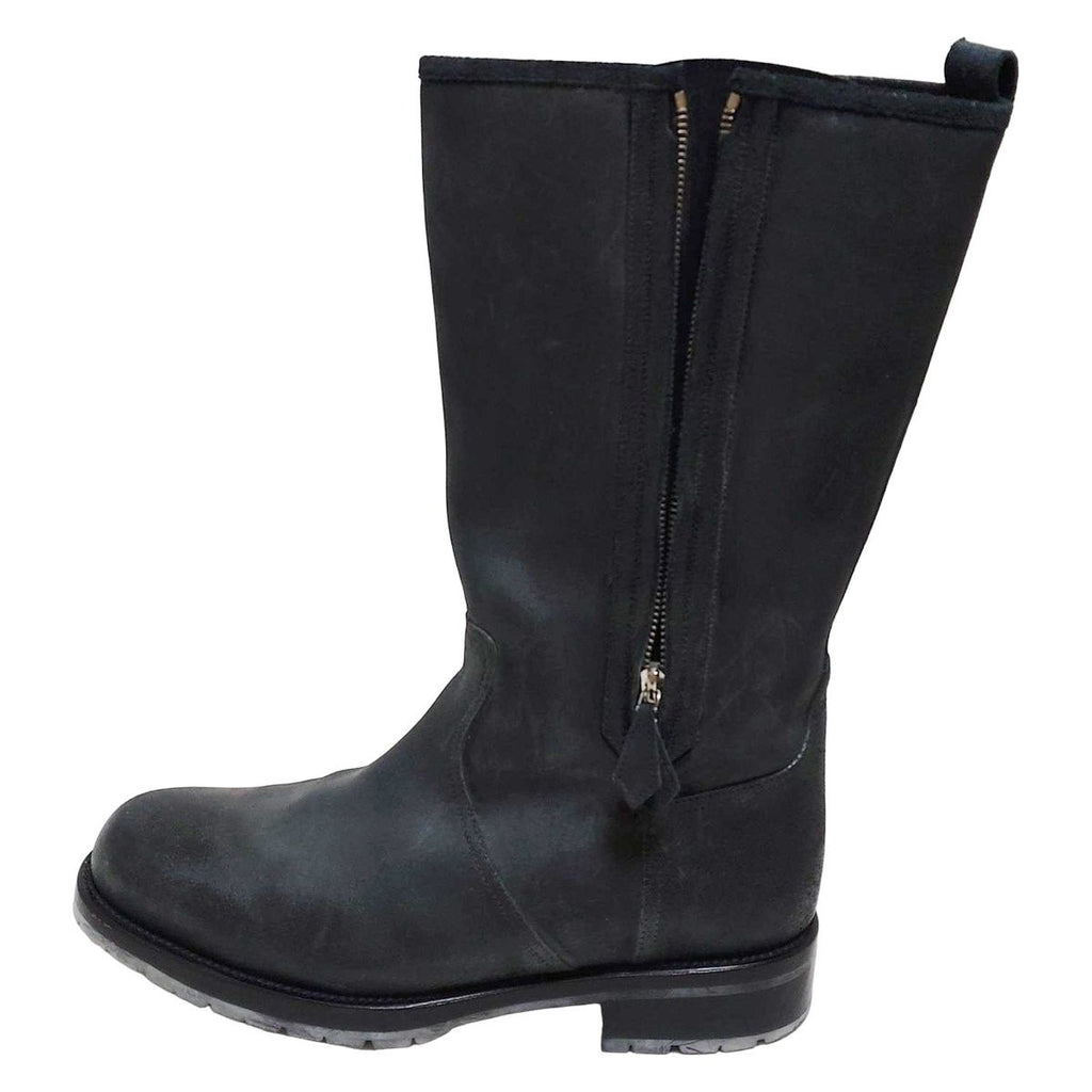 Hermes Boots 40 Dark Gray Side Zip Shearling — view 5