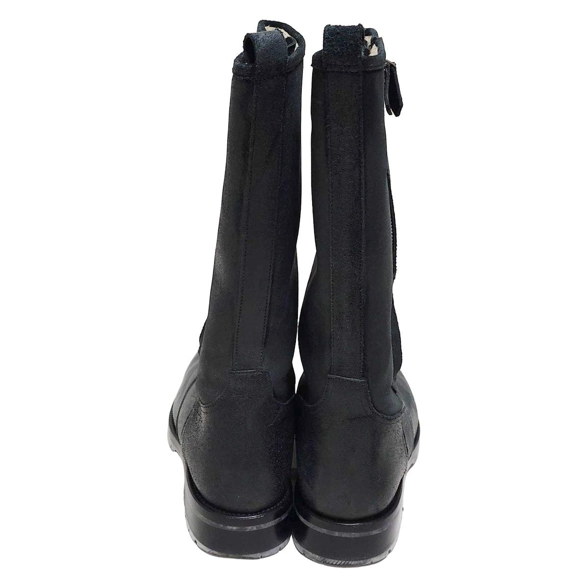 Hermes Boots 40 Dark Gray Side Zip Shearling — view 3