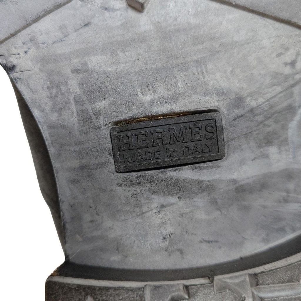Hermes Boots 40 Dark Gray Side Zip Shearling — view 6