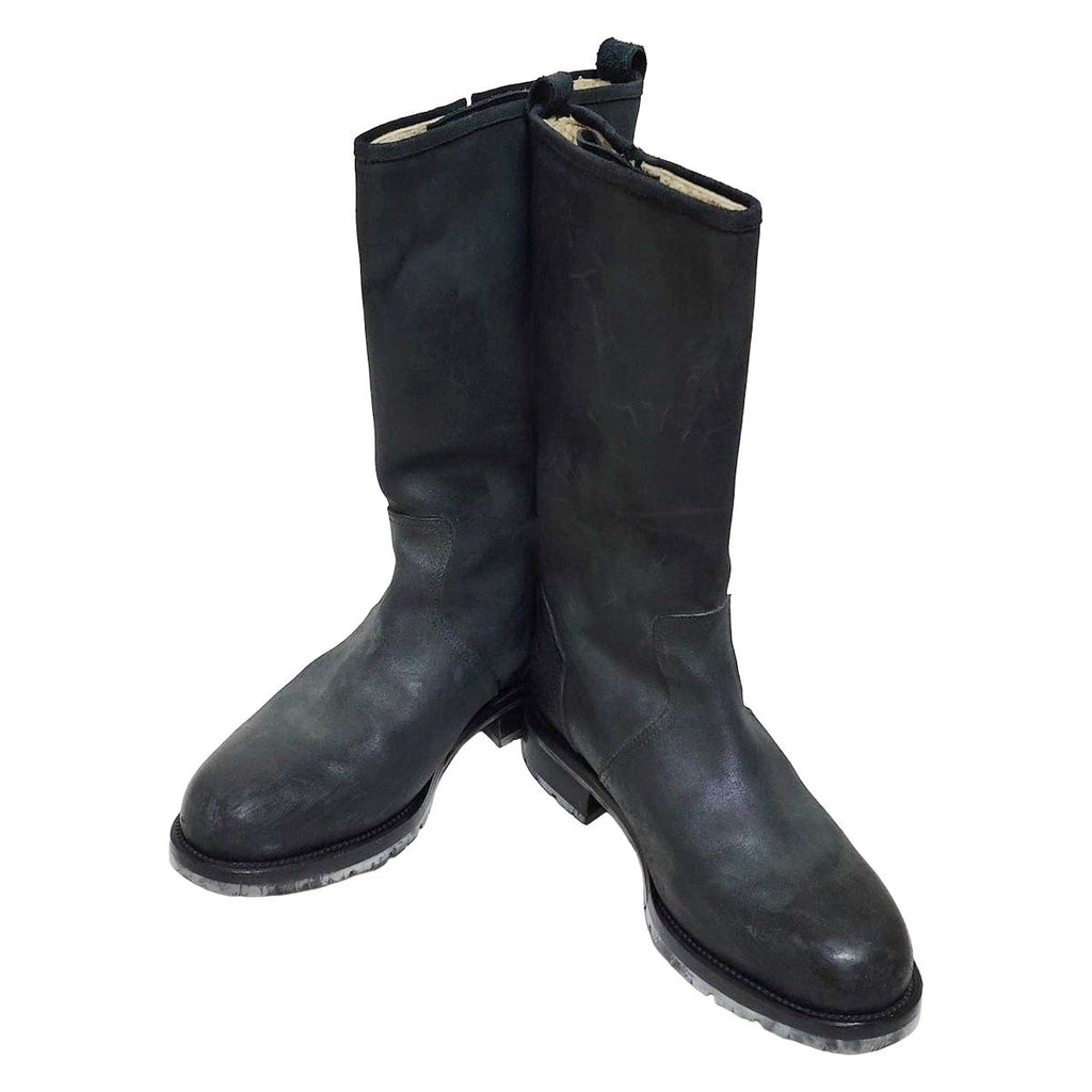 Hermes Boots 40 Dark Gray Side Zip Shearling — view 2