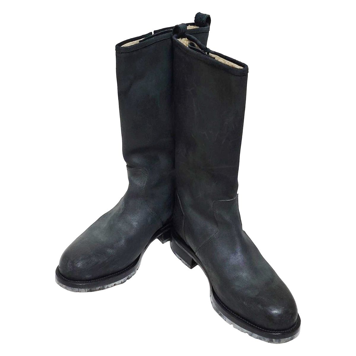 Hermes Boots 40 Dark Gray Side Zip Shearling — view 2