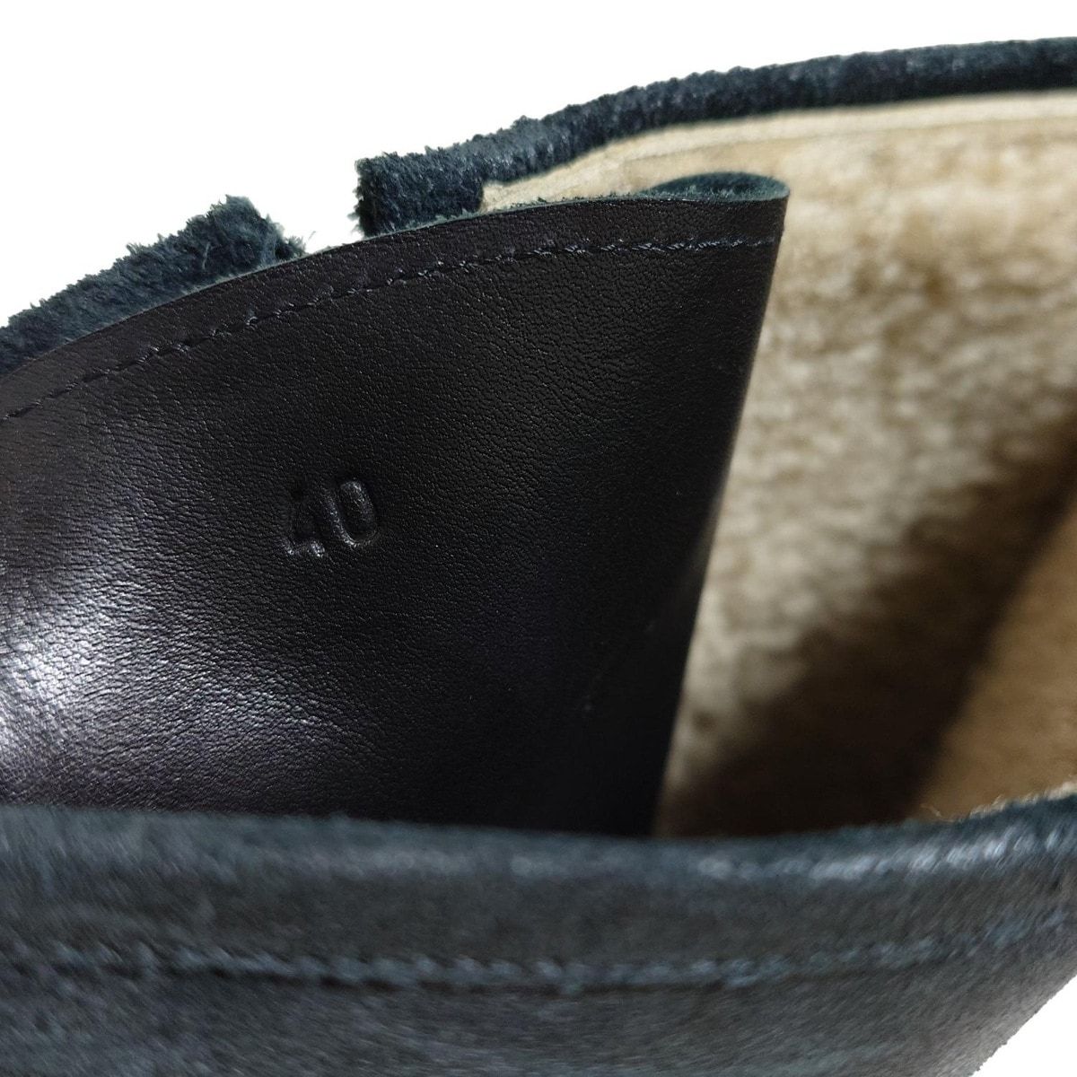 Hermes Boots 40 Dark Gray Side Zip Shearling — view 7