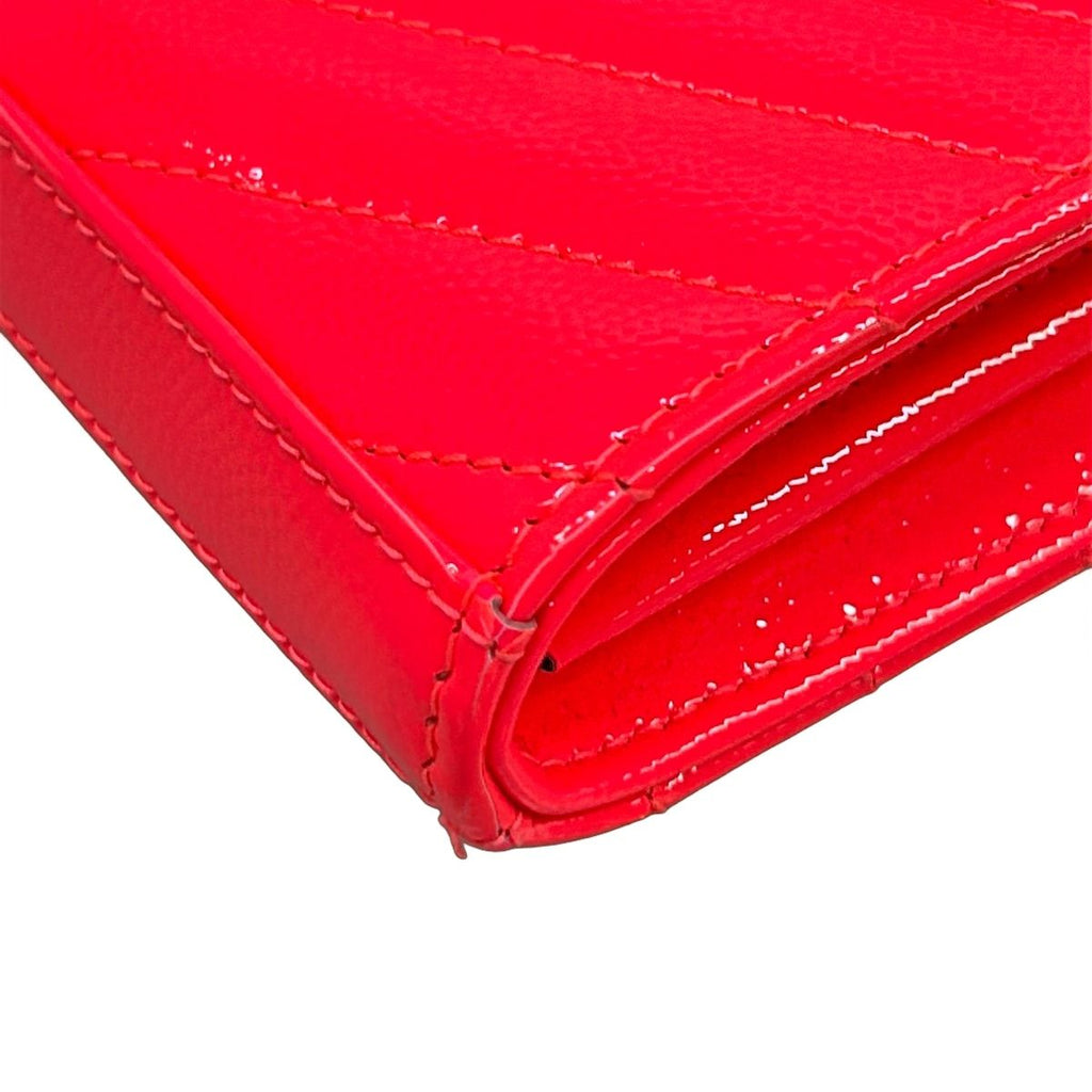 Saint Laurent Paris Wallet Monogram Chain Pink Leather Shoulder — view 7