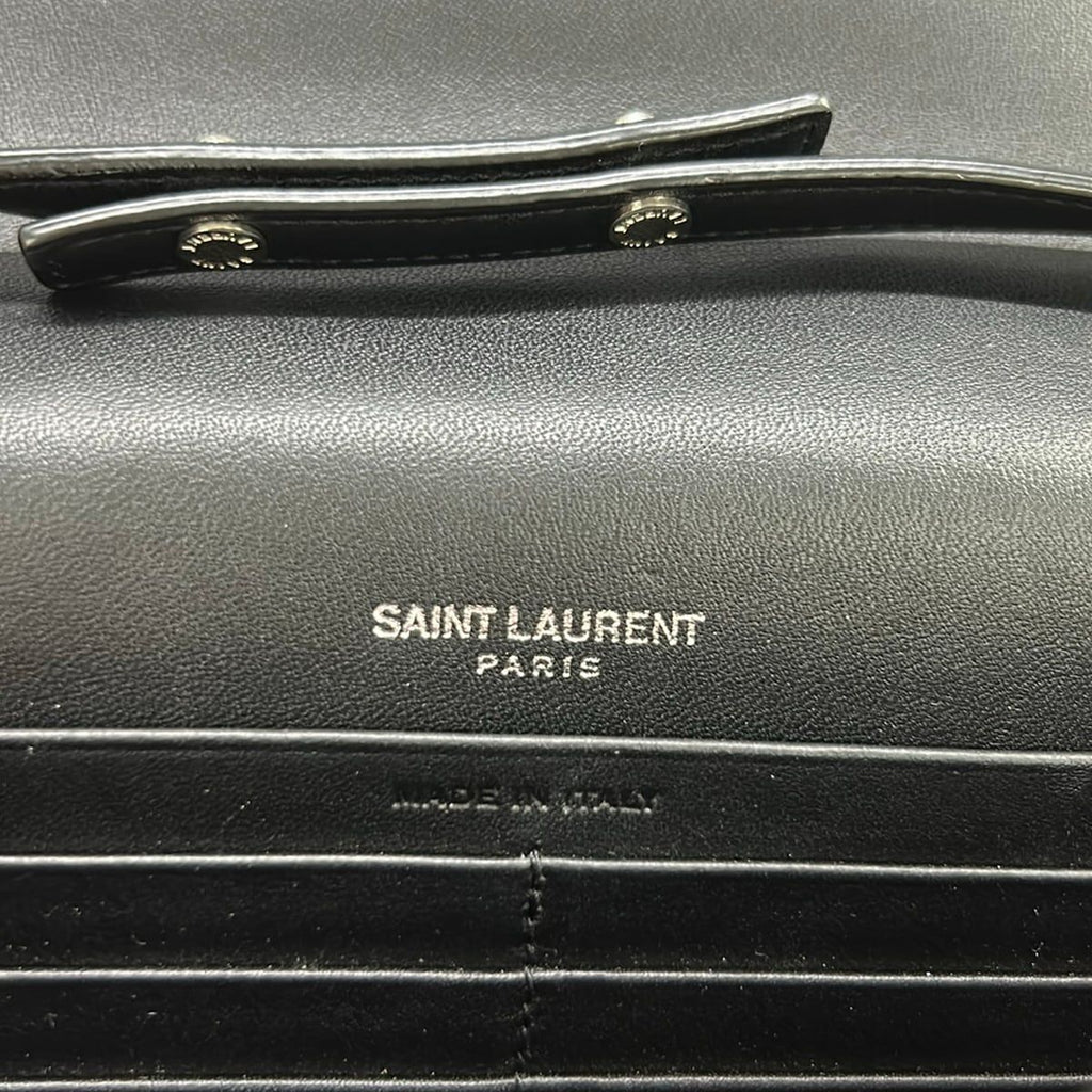 Saint Laurent Paris Wallet Monogram Chain Pink Leather Shoulder — view 6