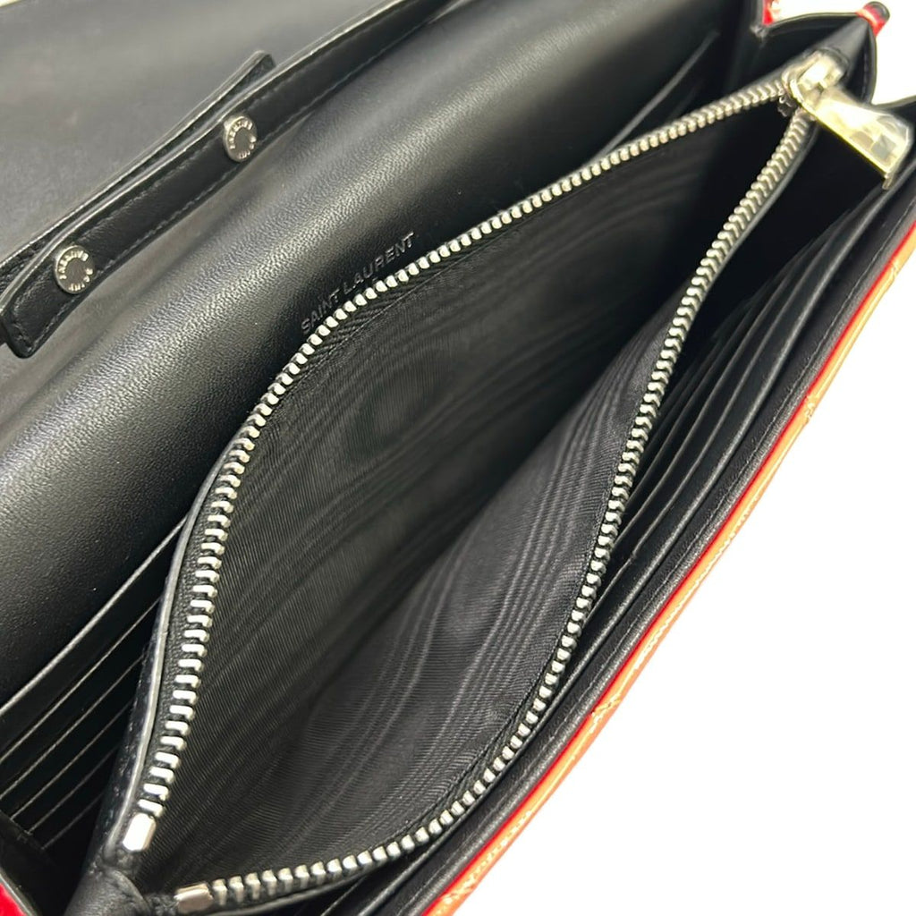 Saint Laurent Paris Wallet Monogram Chain Pink Leather Shoulder — view 5