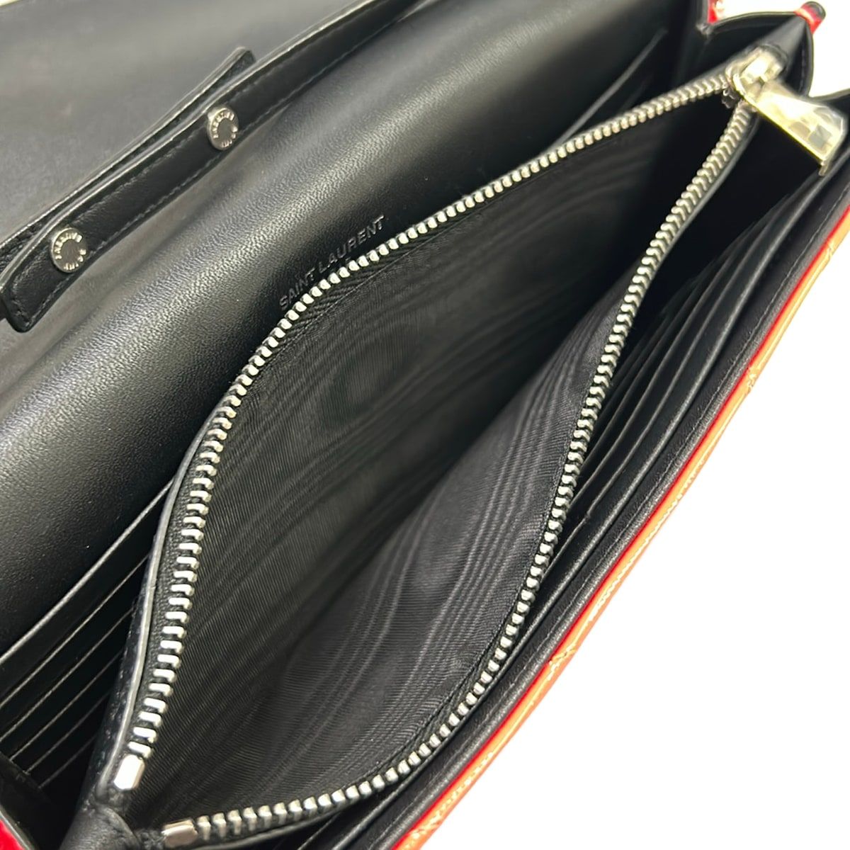 Saint Laurent Paris Wallet Monogram Chain Pink Leather Shoulder — view 5