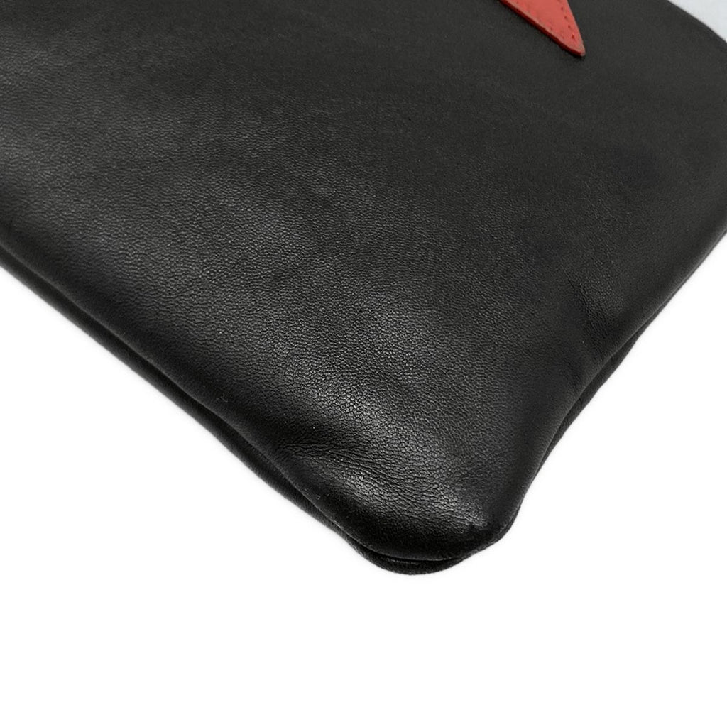 Chanel Clutch Air Line Light Blue Black Red Silver CC Logo Leather — view 6