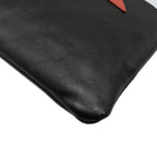 Chanel Clutch Air Line Light Blue Black Red Silver CC Logo Leather — view 6