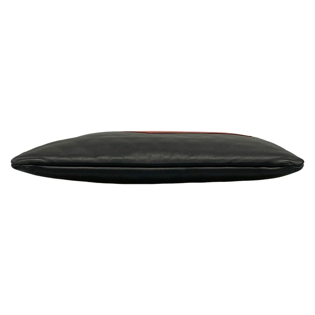 Chanel Clutch Air Line Light Blue Black Red Silver CC Logo Leather — view 5