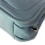 Chanel Shoulder Bag Blue Gray Chain Silver Leather — view 9