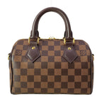 Louis Vuitton Handbag Damier Speedy Bandouliere Ebene Leather Cowhide — view 3
