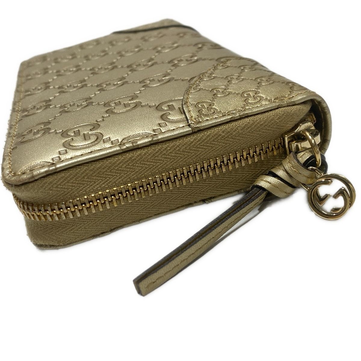 Gucci Wallet Gold Zip Around Leather — view 7