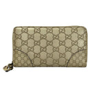 Gucci Wallet Gold Zip Around Leather