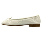 Chanel Flat Shoes 36c White CC Logo Ribbon Leather — view 3