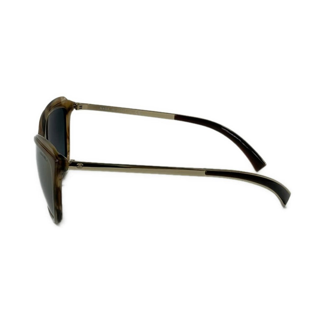 Chanel Sunglasses Dark Brown Gold Mirror Lens Eyewear — view 2
