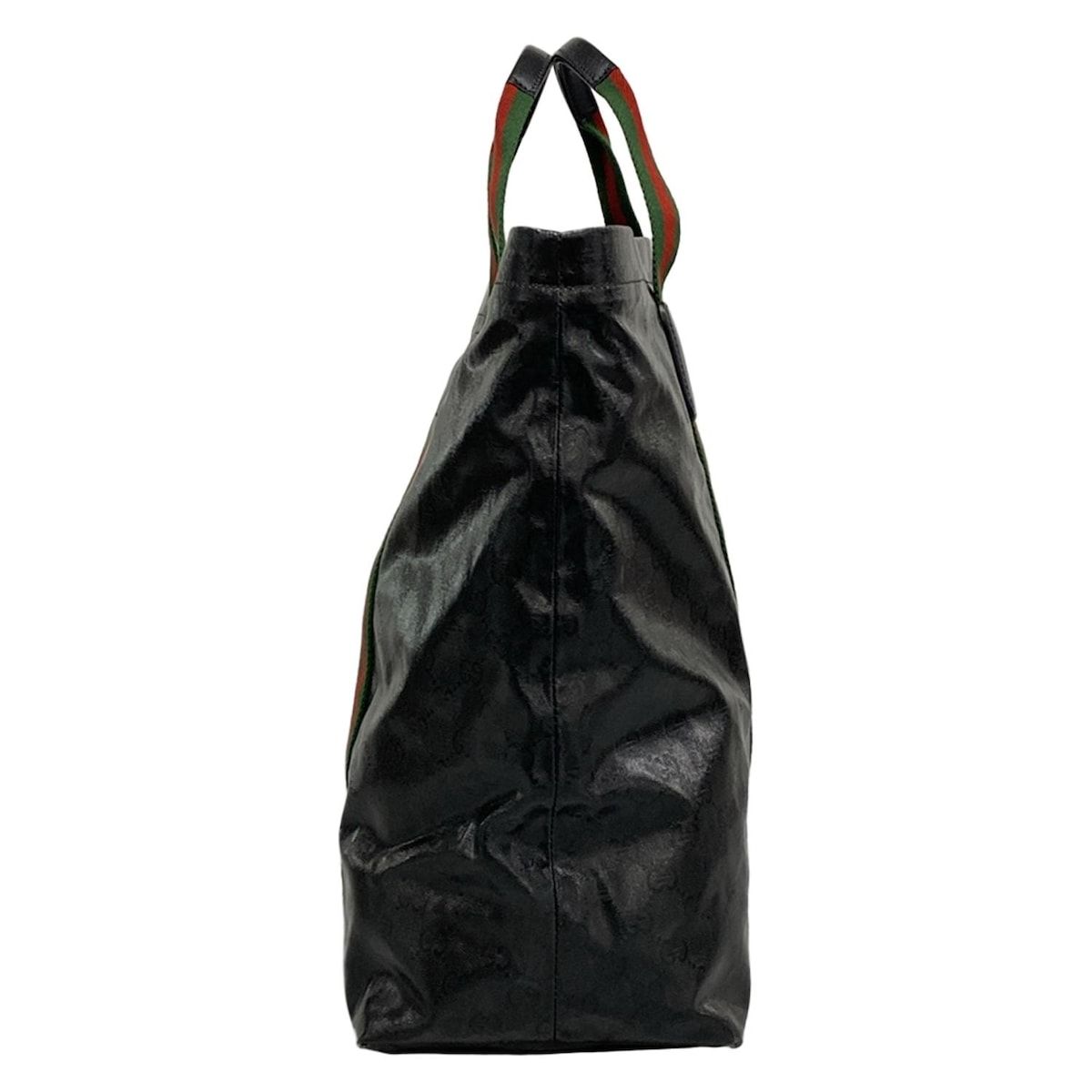 Gucci Tote Sherry Crystal GG Black Green Red Leather — view 2