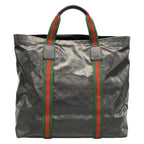 Gucci Tote Sherry Crystal GG Black Green Red Leather — view 3