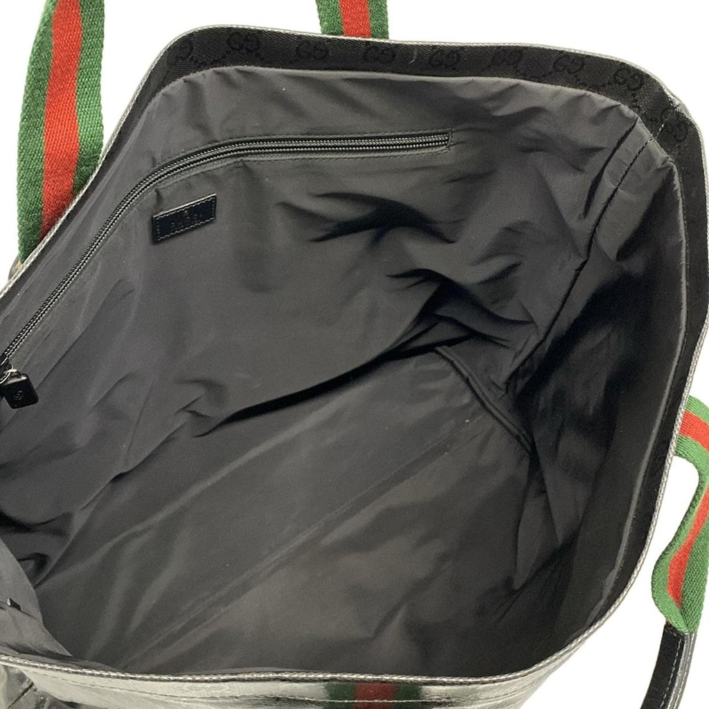 Gucci Tote Sherry Crystal GG Black Green Red Leather — view 7