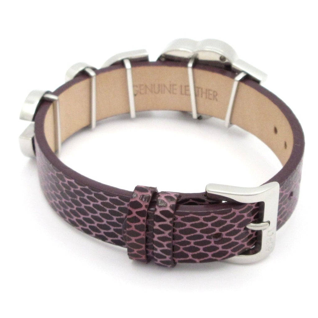 Dolce & Gabbana D&G Watch Heart Rhinestone Bezel Leather Embossed Black — view 3