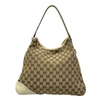 Gucci Shoulder Bag GG Pattern New Britt Dark Brown Beige Ivory Leather — view 3