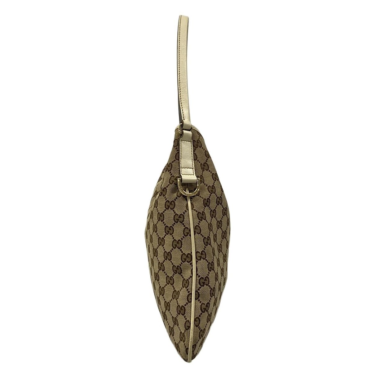 Gucci Shoulder Bag GG Pattern New Britt Dark Brown Beige Ivory Leather — view 2