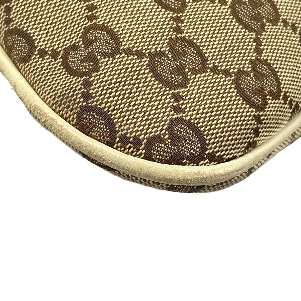 Gucci Shoulder Bag GG Pattern New Britt Dark Brown Beige Ivory Leather — view 6