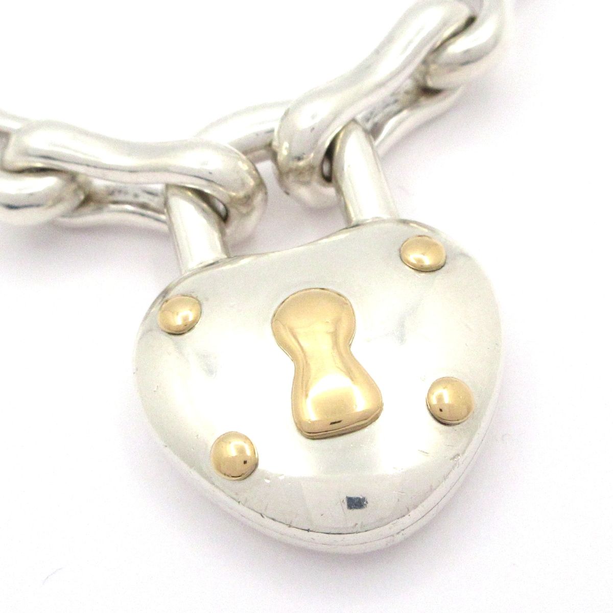 Hermes Bracelet Silver Gold Cadena Charm — view 2