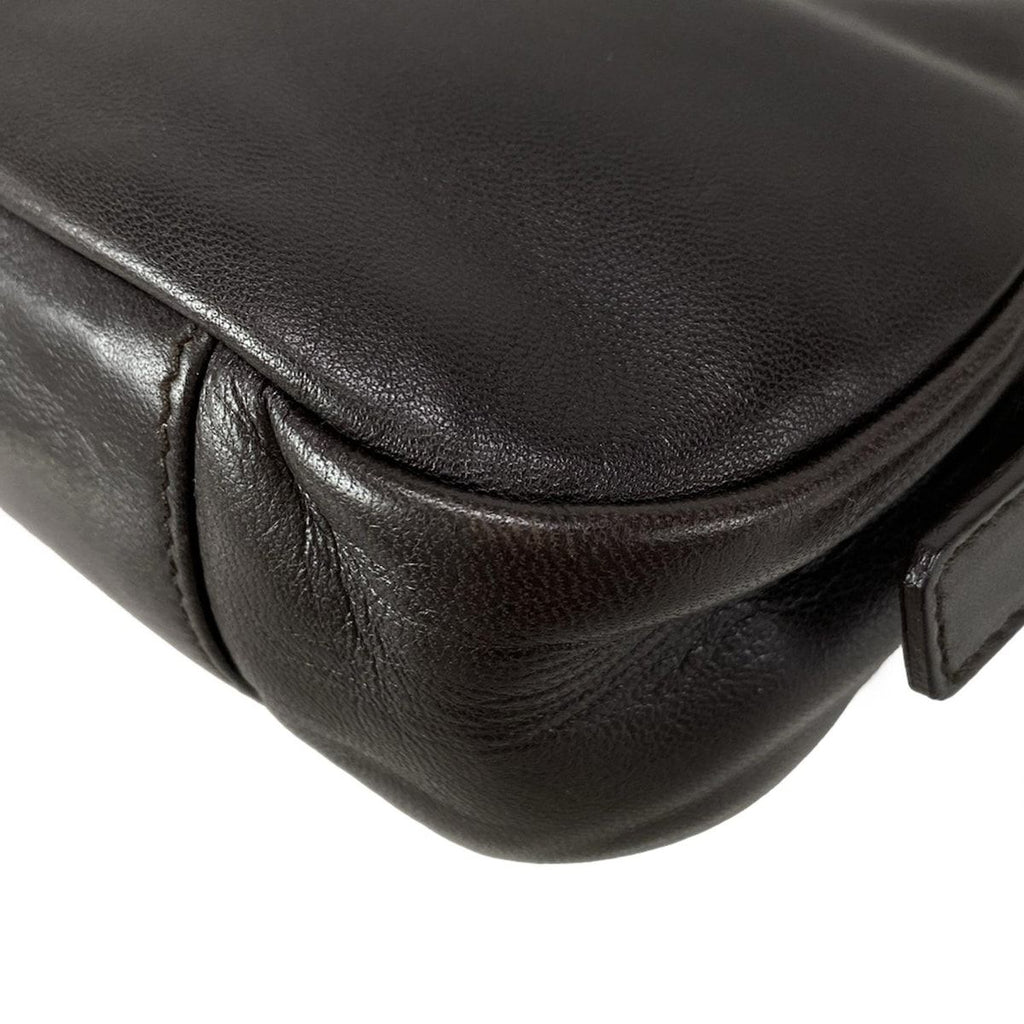 Saint Laurent Rive Gauche Shoulder Bag Parisienne Dark Brown Ring Chain Leather — view 9