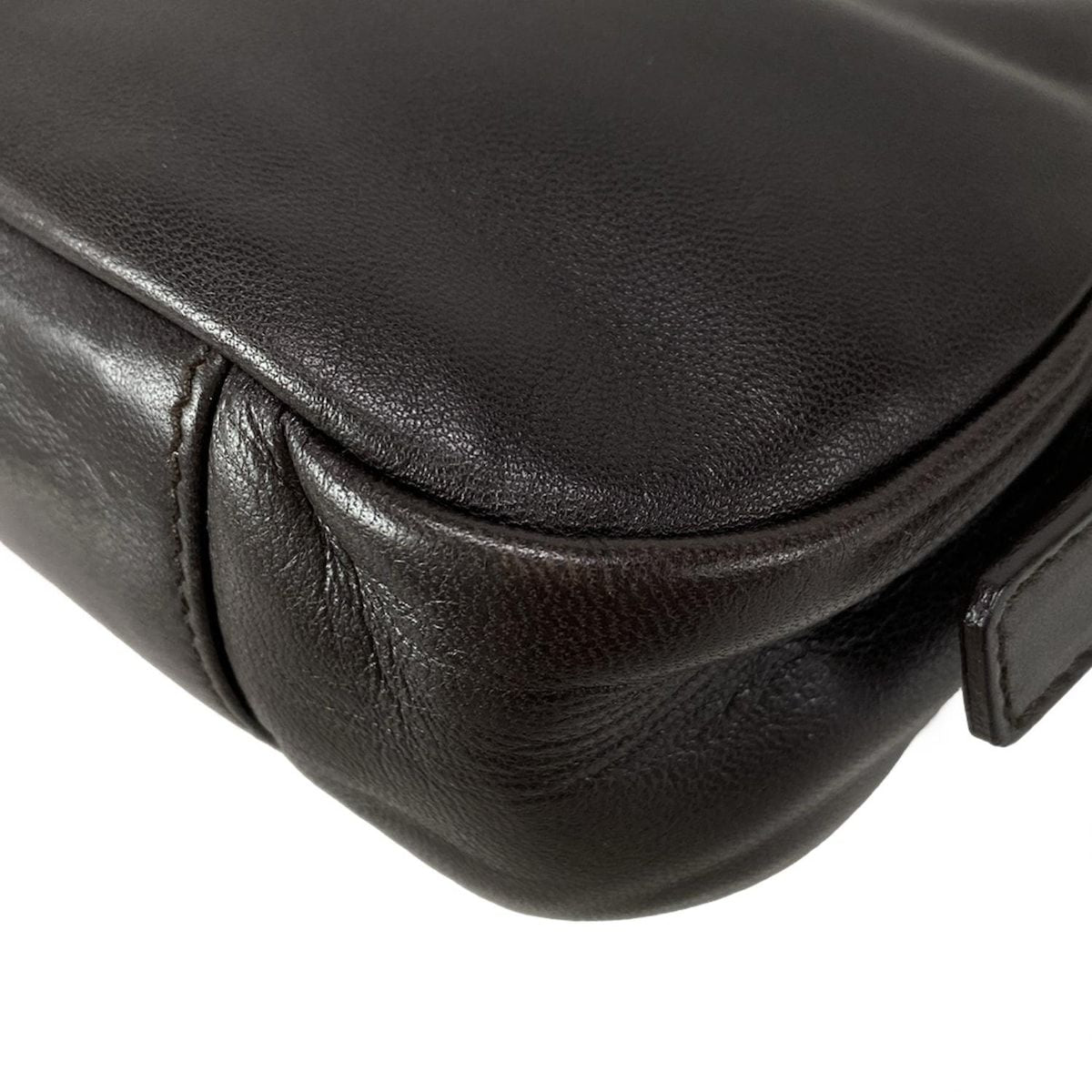 Saint Laurent Rive Gauche Shoulder Bag Parisienne Dark Brown Ring Chain Leather — view 9