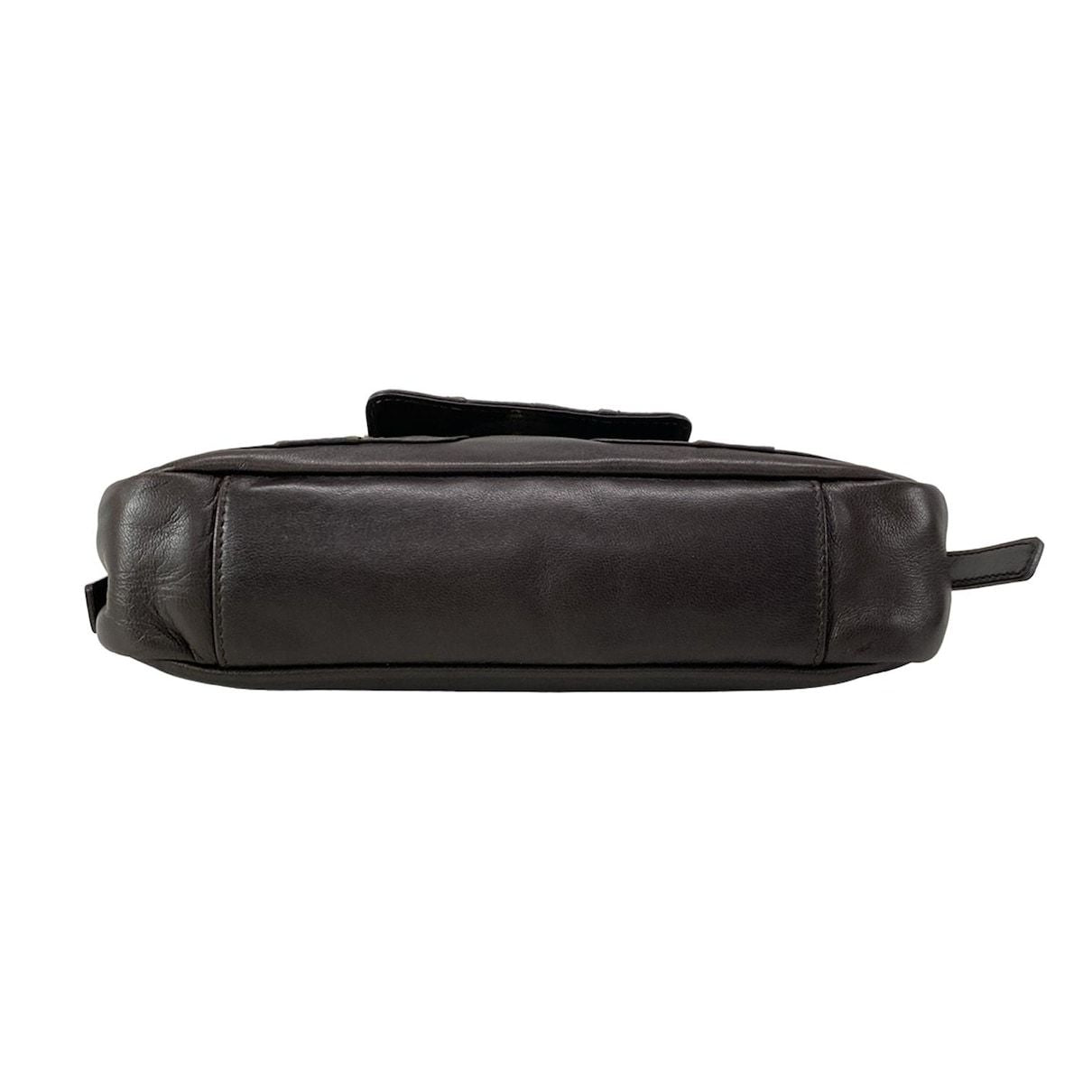 Saint Laurent Rive Gauche Shoulder Bag Parisienne Dark Brown Ring Chain Leather — view 5