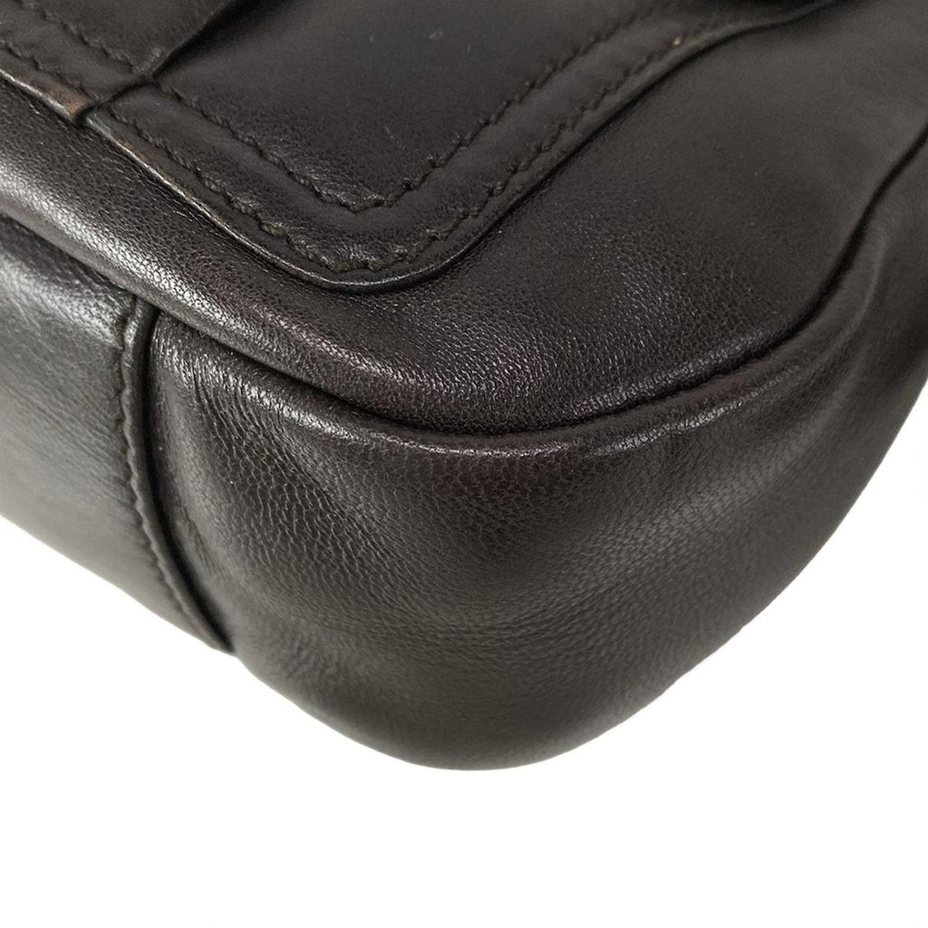 Saint Laurent Rive Gauche Shoulder Bag Parisienne Dark Brown Ring Chain Leather — view 7