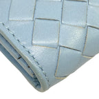 Bottega Veneta Card Case Intrecciato Light Blue Leather — view 5