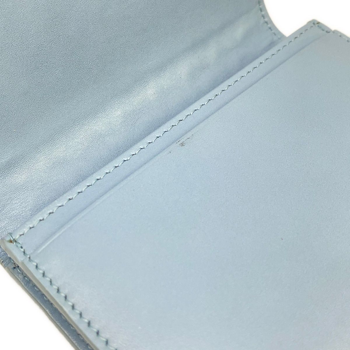 Bottega Veneta Card Case Intrecciato Light Blue Leather — view 6