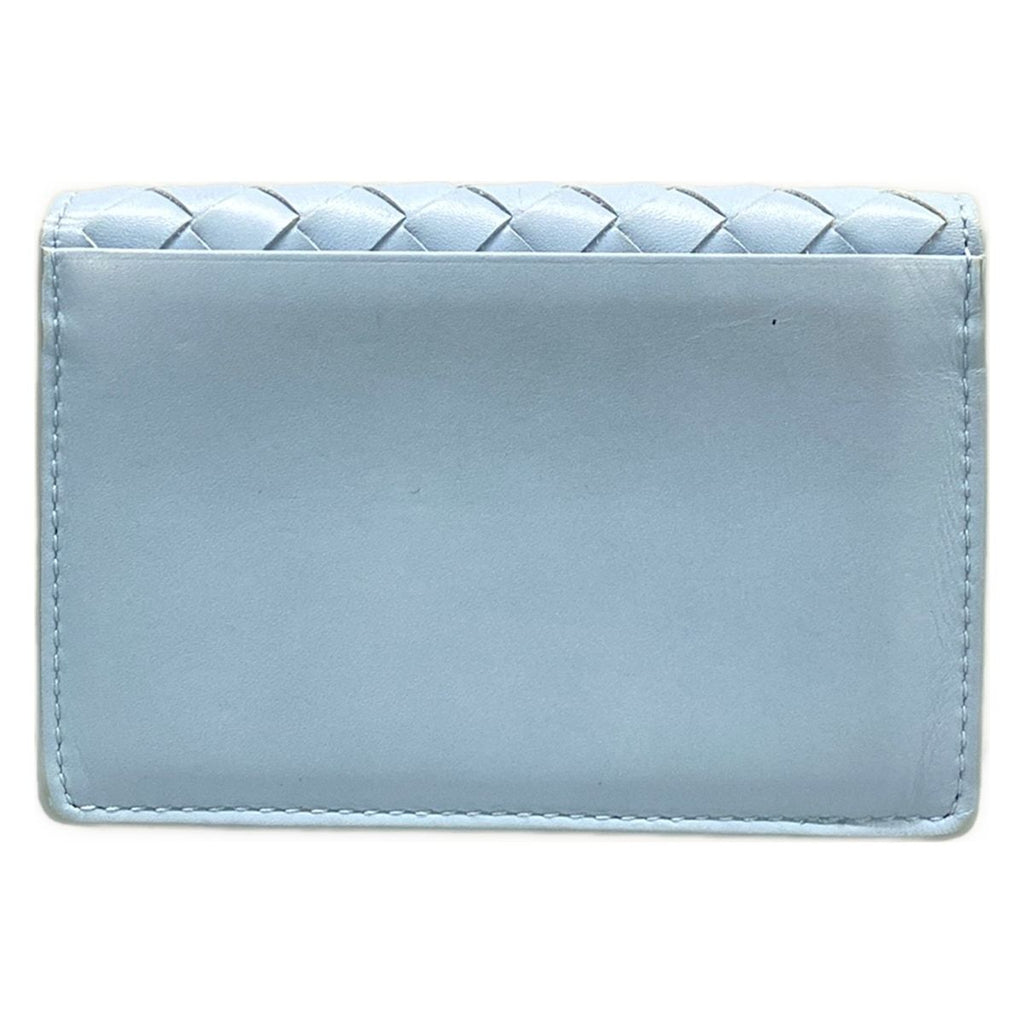 Bottega Veneta Card Case Intrecciato Light Blue Leather — view 2