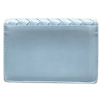 Bottega Veneta Card Case Intrecciato Light Blue Leather — view 2