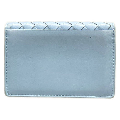 Bottega Veneta Card Case Intrecciato Light Blue Leather — view 2